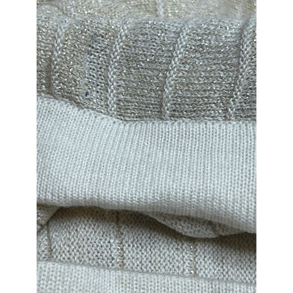 Susan Graver Style Women’s Pleated Maxi Skirt, Ivory Metallic Knit, Size L - Picture 6 of 6